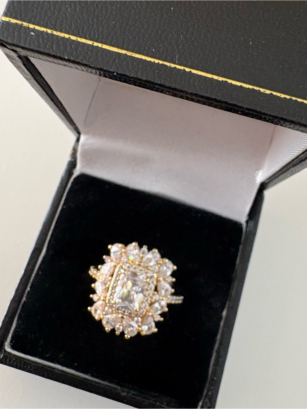 Bomb Party April26 The Beatrice Ring Diamond CZ Gold Plating